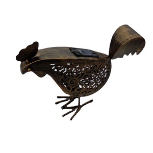 Solar <b>Iron</b> Rooster Garden Light LED Outdoor Decor Free-Standing Water Resistant 2-Year Warranty - Product Image 5