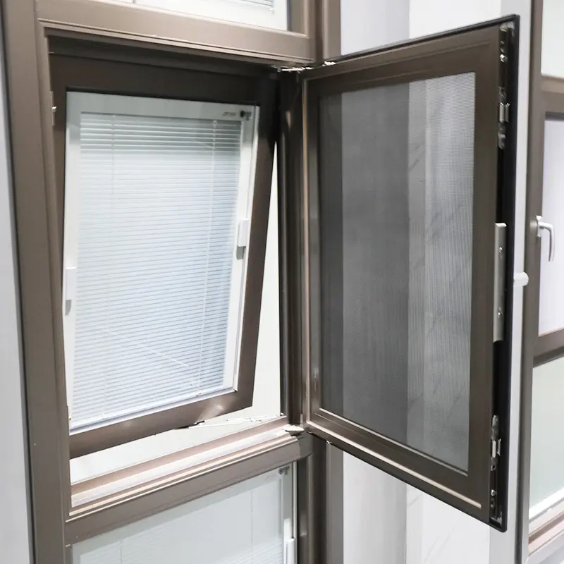 Huge Aluminium Casement Window Top Quality With Unbreakable Double Glass Hurricane Proof Automatic Casement Window
