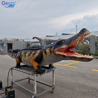 Modèle d'animal robotique imperméable grandeur nature, crocodile animatronique pour parc d'attractions