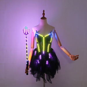 Lumière LED Luminous Exotic Dancewear <span class=keywords><strong>Ballet</strong></span> Skirt magic staff Dancewear Lingerie Sexy Stripper Outfits Girls Wedding Party Dress - Product Image 3