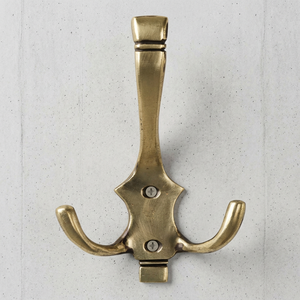 AK Brass Antique Brass Finish Double <b>Wall</b> Hook Metal Coat Hanger Towel Hook <b>Clothes</b> Hanger for Home Decor - Product Image 1