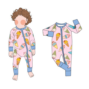 Babylovey Exclusief Patroonontwerp Print Baby 2-weg Rits Romper Babykleding Slaapkleertjes Bamboe Pyjama's Karakter Groothandel - Product Image 6