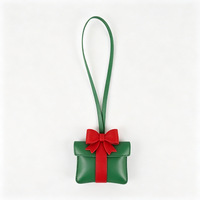 Porte-clés en similicuir, porte-clés NFC en cuir, personnalisable, avec pompon en soie, breloque de sac, cadeau, porte-rouge à lèvres en cuir, accessoire de porte-clés