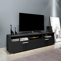 Meuble TV console en bois noir de luxe sur mesure, style européen moderne, avec tiroirs, pour salon, rangement