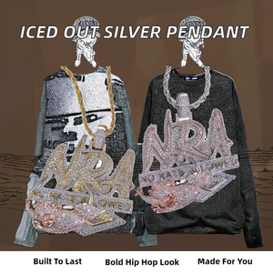 Nouveau design – Breloques hip-hop pour femme en argent sterling 925 véritable plaqué or avec moissanite VVS, forme médaille, bijoux fins personnalisés - Product Image 2