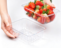 Barquettes alimentaires jetables en plastique PET, boîtes blister pour viande fraîche, poulet, gâteaux, pain, légumes, fruits de mer, emballage agricole