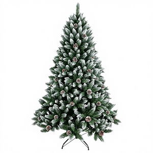 Arbre de Noël en PVC de haute qualité, décoré de cônes rouges pointus, simulation de <span class=keywords><strong>sapin</strong></span> de Noël, hauteur <span class=keywords><strong>180</strong></span> cm - Product Image 1