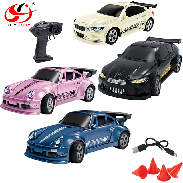 New FQD25 FQD23 2.4G 4WD Mini RC Drift Car 1/64 15km/h High Speed Vehicle Racing Toys for Boys Hobby With Led Light
