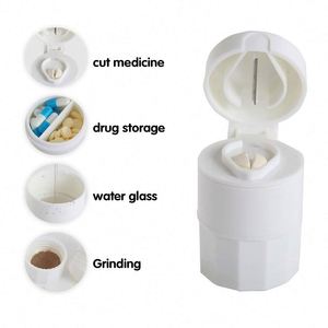 Custom Branding 4-in-1 Multifunction <b>Pocket</b> Size Pill Box Novelty Gifts Pill Crusher Splitter Grinder - Product Image 4