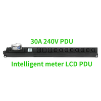 7.5kw monophasé universel 240V 30A C13 C19 sortie intelligente montage en rack intelligent compteur Miner PDU avec prise industrielle L6-30P