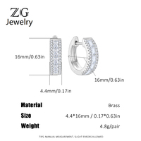 Boucles d'oreilles créoles géométriques ZG tendance en laiton avec pierres précieuses baguette, bijoux d'oreille imposants pour femme, idéales pour les soirées et banquets