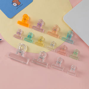 Clip de bureau en acrylique à longue queue, design élégant, style 'Student Ins', motif 'Girl Heart', pour le rangement de documents et de reçus - Product Image 6