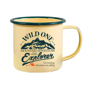 4oz 6oz 8oz 9oz 10oz Promoção Custom Logo Metal Iron Sublimation Camping Coffee Enamel Caneca com Steel Rim - Product Image 3