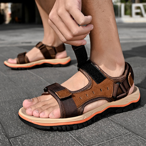 Sandales en cuir respirant pour homme, chaussures d'extérieur, de randonnée, de Sport, quantité minimale de commande - Product Image 5