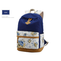 Tas Ransel Sekolah Besar Dapat Dilipat, Tempat Pensil Panjang, Tas Makan Siang Motif Bunga Tahan Air