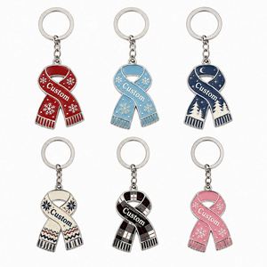 Llaveros de metal personalizados al por mayor con diseño de cadena esmaltada, temática de invierno, para la temporada fría, adorno decorativo, regalo de temporada - Product Image 1