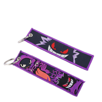 Gantungan Kunci Carabiner Kain Tenun Anime Monster Kartun Lucu Bermotif Cetak dengan Pola Babi BERUBAH WARNA
