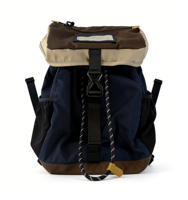 Sac à dos seau à cordon de serrage en nylon imperméable avec rabat, unisexe, pour activités de plein air et voyage quotidien, avec poches latérales en maille pour bouteille d'eau