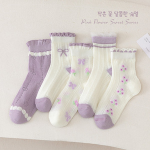 Calze da bambina estive con tubo centrale traspirante per <span class=keywords><strong>bambini</strong></span> primavera e autunno graziose calze di cotone per <span class=keywords><strong>bambini</strong></span> - Product Image 2