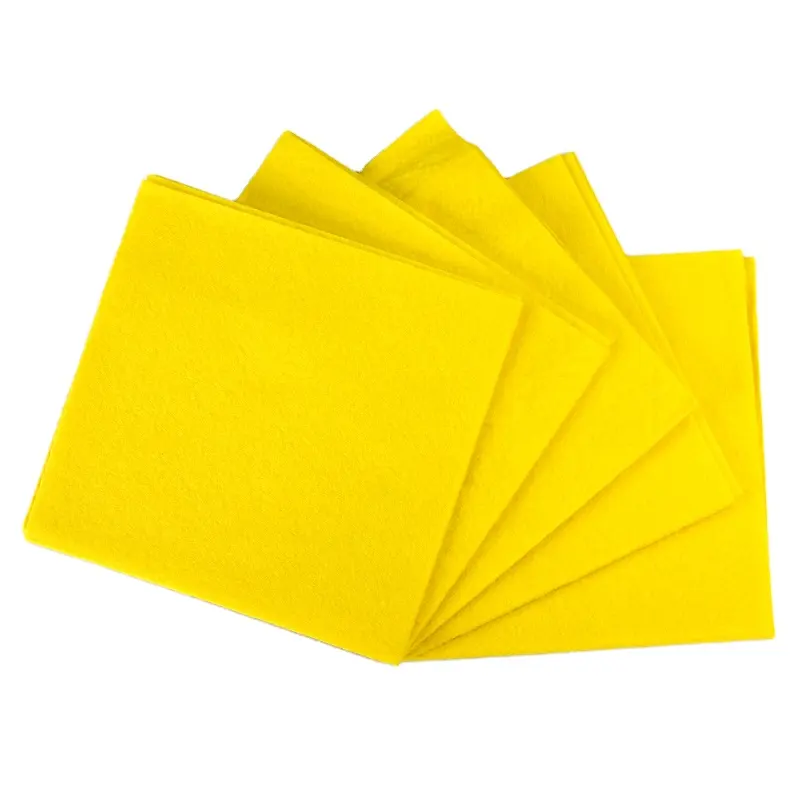 Paño de limpieza súper absorbente, tela no tejida de color amarillo viscosa/poliéster