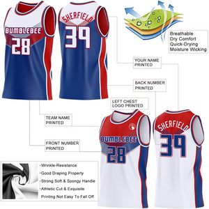Custom Reversible Basketball Jersey Set Unisex Sublimated Breathable Team Uniforms 420gsm Crew Neck Sleeveless - Product Image 3