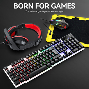 Hurricane Beast Bộ Combo chơi game 4 trong 1 Bàn phím chơi game có đèn nền RGB Bàn phím chơi game có dây USB + chuột + Miếng lót chuột + tai nghe - Product Image 2