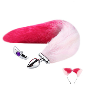 Plug anale a coda di gatto, plug anale a coda di volpe in metallo, plug anale divertente per adulti, giocattoli erotici per donna - Product Image 2