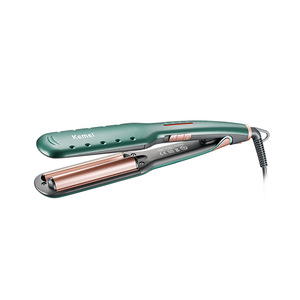 Plancha de Pelo Kemei KM-2053 Verde con Ajuste de Temperatura Eléctrico y Cable para Rizar el Cabello - Product Image 1