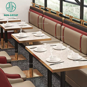 Luz de lujo de Alta calidad restaurante de comedor Casual muebles de comedor moderno café Mesa silla cabina asientos para cafetería comercial - Product Image 3