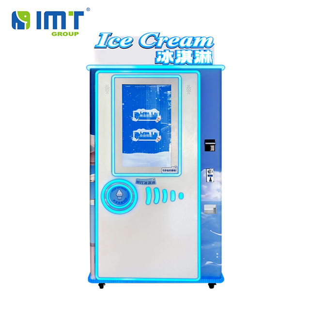 Floor Standing Smart Ice Cream Vending Machine with Digital Touch Screen Self Service Dessert Kiosk for Malls and Retail Stores