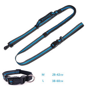 Tali nilon berjalan bebas tangan anjing, 2 warna, tali hewan peliharaan pinggang reflektif malam dapat disesuaikan - Product Image 3