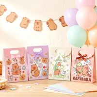 Capybara Goodies Süßigkeiten-Tüten Niedliche Capybara-Party-Geschenktüten Biologisch Abbaubare Umweltfreundliche Kraftpapier-Geschenktüten mit Individuellem Logo CMYK