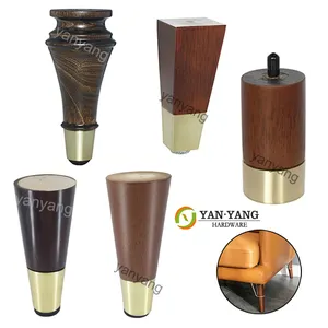 Yanyang produire pieds de chaise solide eucalyptus canapé pieds de lit en bois meubles de remplacement pieds en bois