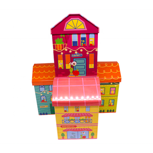 Boîte en fer blanc personnalisée en forme <span class=keywords><strong>de</strong></span> maison – Jolie boîte métallique rectangulaire motif <span class=keywords><strong>escargot</strong></span> <span class=keywords><strong>de</strong></span> dessin animé pour bonbons, biscuits, cadeaux pour enfants et faveurs <span class=keywords><strong>de</strong></span> fête - Product Image 2