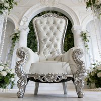 Chaise royale de roi et de reine, chaise royale Bjflamingo Lux en argent