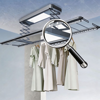 Séchoir à linge électrique G10-S à capteur, monté au plafond, intelligent, relevable, 6 barres, télécommande, lumière LED, pour balcon