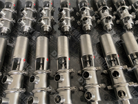 Vanne d'inversion pneumatique à trois voies de soudage sanitaire en acier inoxydable 304 à installation rapide avec bague d'étanchéité