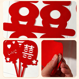 Set <span class=keywords><strong>de</strong></span> Decoración <span class=keywords><strong>de</strong></span> Pared para <span class=keywords><strong>Boda</strong></span> <span class=keywords><strong>de</strong></span> Fieltro No Tejido, Guirnalda Colgante Hueca <span class=keywords><strong>de</strong></span> Dibujos Animados para Decoración <span class=keywords><strong>de</strong></span> Bodas y Hogar - Product Image 4