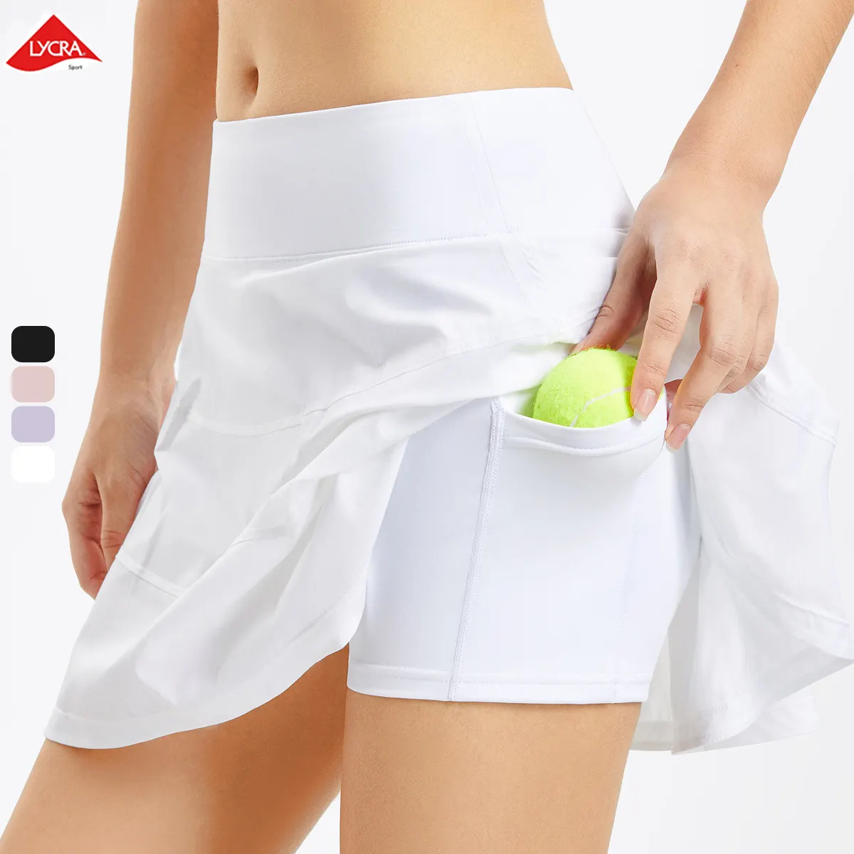 Hot Koop Vrouw Hoge Taille Geplooide Tennis Rok En Shorts 2 In 1 Ontwerp Sexy Fitness Workout Yoga Tennis Rokken voor Meisjes