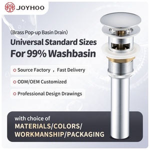 Desagüe de Lavabo Tamaño Norteamérica, Totalmente en Latón Cromado, Tapón Pequeño, Sistema Click Clack con Rebosadero - Product Image 3