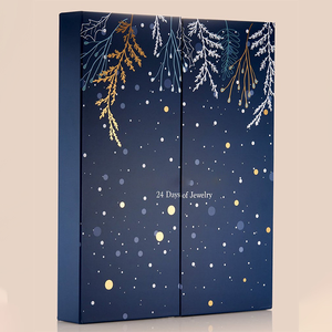 Light Blue Cardboard Jewelry Set Boxes with Matt Lamination Custom Logo for Earrings and Watches Seasonal <strong>Advent</strong> <strong>Calendar</strong> <strong>Box</strong> - Product Image 5