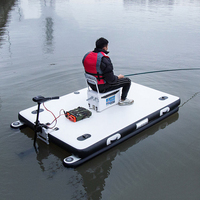 Plateforme de pêche flottante gonflable - radeau de pêche aquatique portable, épaissi, anti-usure, pour la pêche en lac en plein air