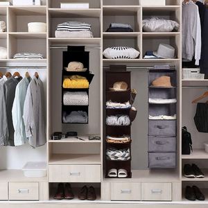 Trend Design Colorful Large Capacity 6-Layer Foldable Modern Hanging <b>Shoes</b> & Clothes Storage Organizer Side Pockets for Wardrobe - Product Image 6