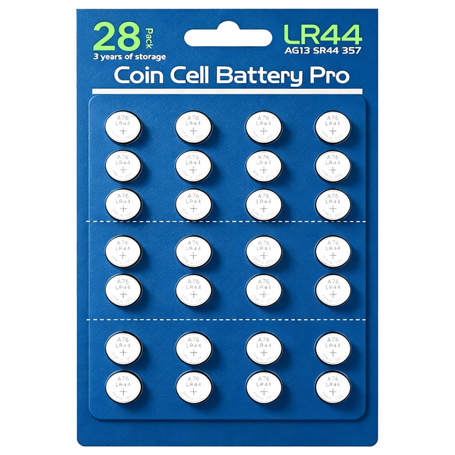 High Capacity LR44 Batteries 28 Pack L1154F AG13 357 303 SR44 A76 Premium Alkaline Battery 1.5V Button Coin Cell Batteries
