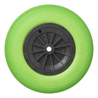 Roue pleine en mousse PU 16*400-8 anti-crevaison de 397 mm avec moyeu central et roulement à billes, jante en plastique, vente en gros, nouveauté