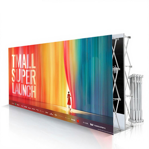 Nhôm CuộN pop-<span class=keywords><strong>up</strong></span> đứng hiển thị nền GẤP LƯỚI biểu ngữ 10x10ft tùy chỉnh màn hình in kỹ thuật số hiện đại - Product Image 1