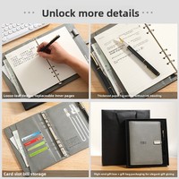 Bloc-notes A5 à feuilles mobiles avec chargeur sans fil, clé USB et batterie externe, 100 feuilles, logo personnalisé, cadeau portable