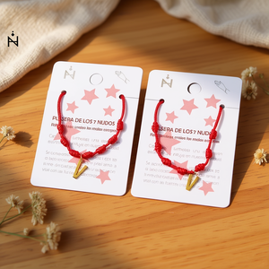 Braccialetto Angelina a Sette Nodi con Cordoncino Rosso e Charm Placcato Oro, Gioiello Unisex da Regalo - Product Image 5