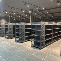 Étagères murales de présentation pour supermarchés, conception de rayonnages gondoles avec porte hydraulique, en vente