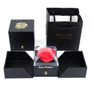 Caja de Regalo Romántica con Flor Eterna Preservada, Juego de Joyería con Rosa Eterna para Navidad, Mamá, Novia, Cumpleaños, Día de San Valentín - Product Image 6